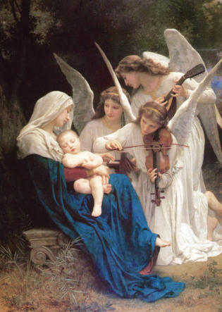 La Vierge aux Anges" - William-Adolphe Bouguereau, 1881 - Magnifique uile sur Toile