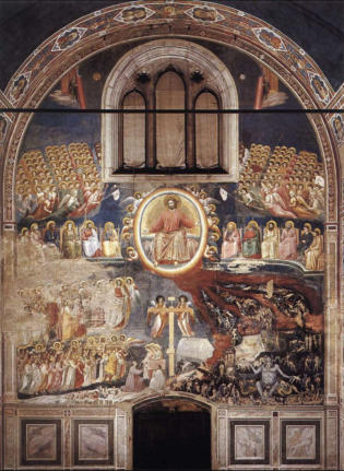 "Le Jugement Dernier" - Giotto, Chapelle des Scrovegni : Des anges y sont représentés dans divers rôles, montrant sa manière innovante de les peindre.